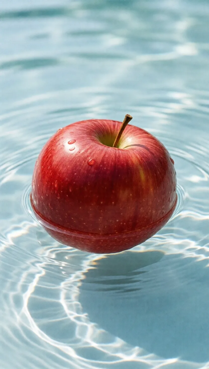 Apples float because a quarter of them is air