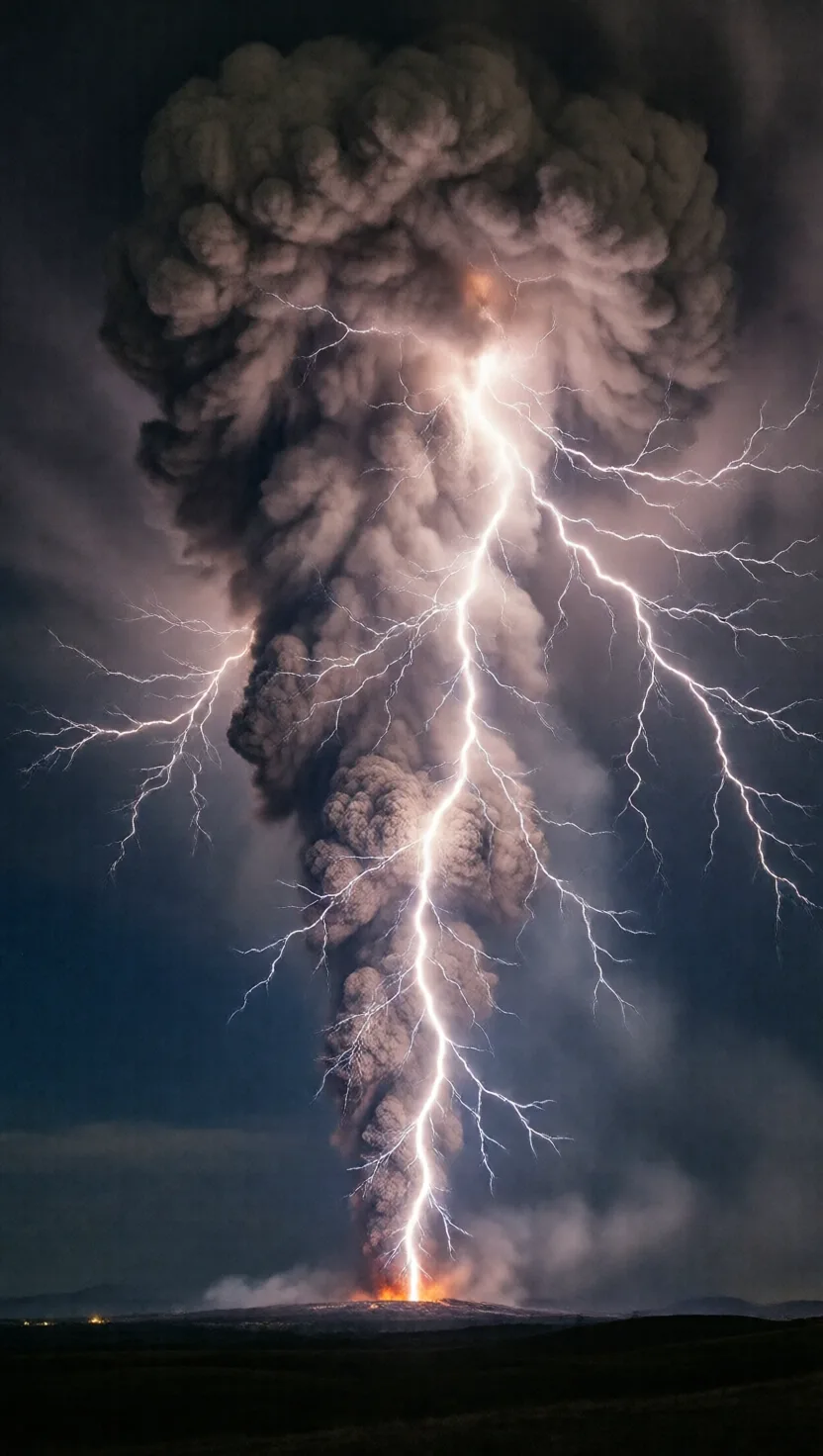 Erupting volcanoes make their own lightning