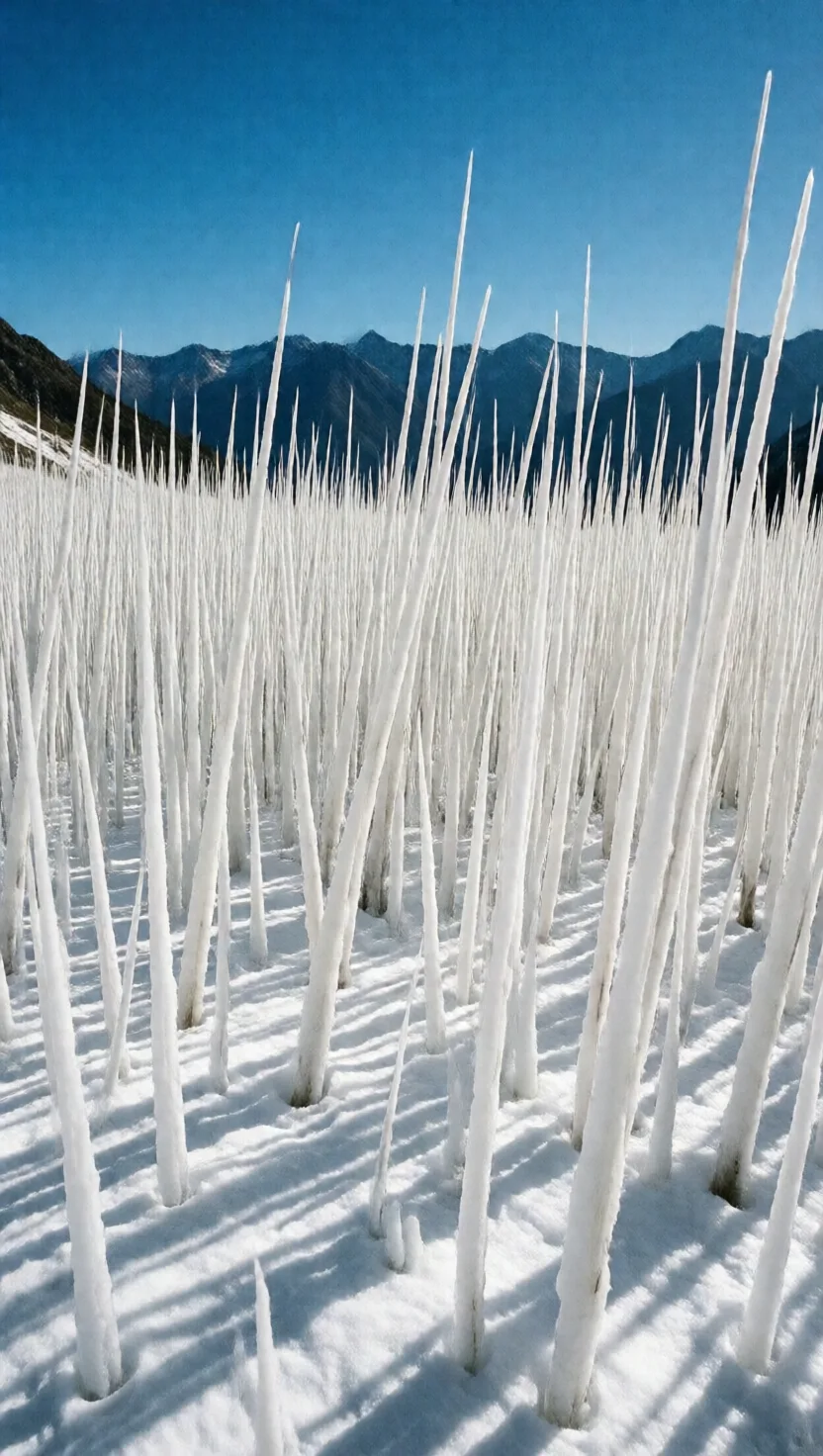 雪原が育って、そびえ立つ刃に