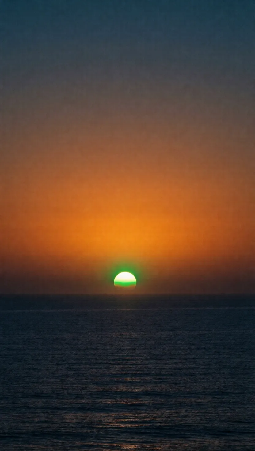 For one second, the sun flashes green