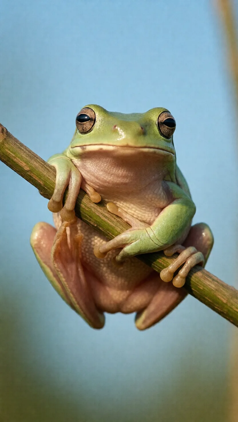 This frog rubs on its own waterproof wax