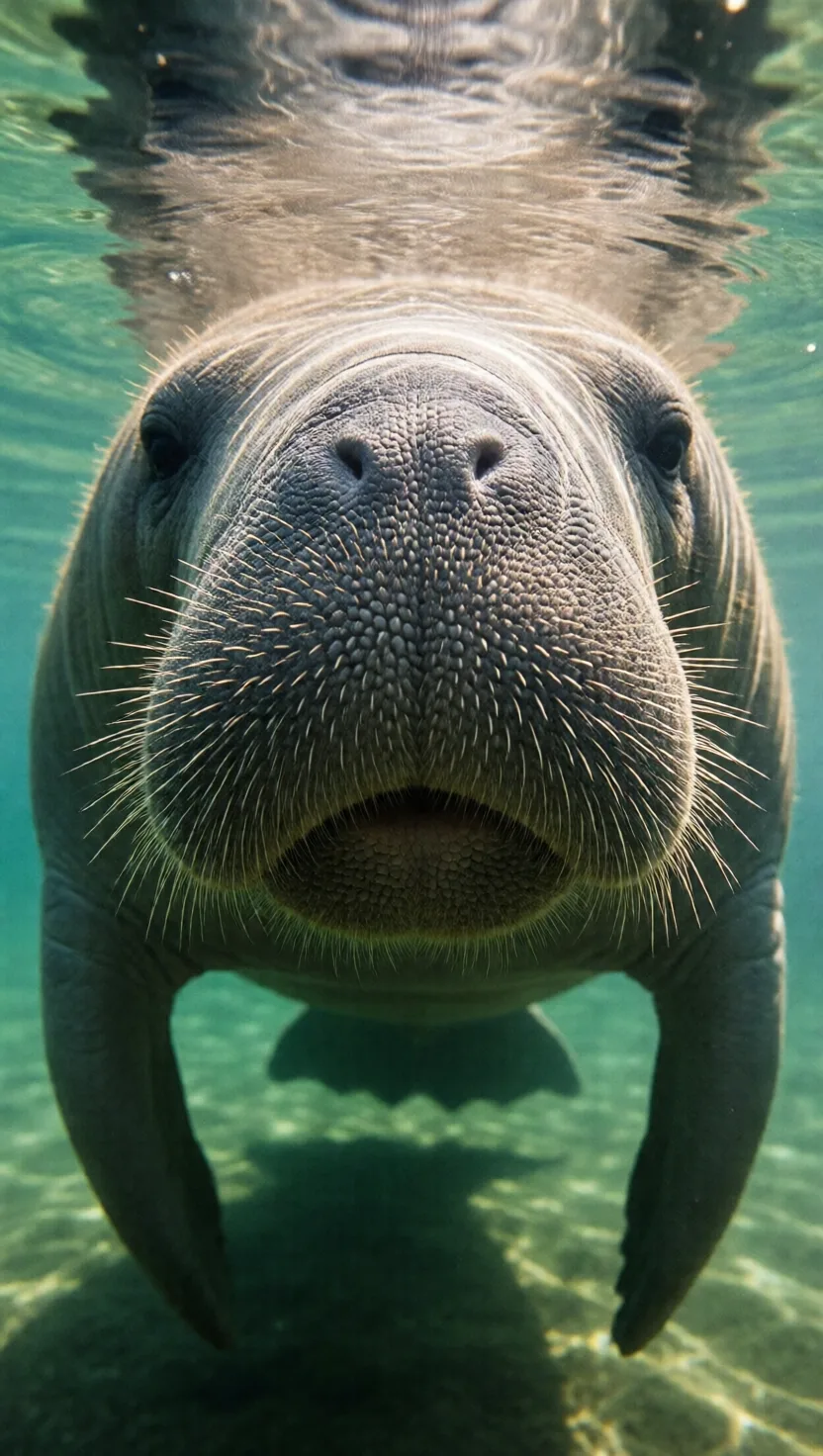 A manatee feels with its whole body, not just its face
