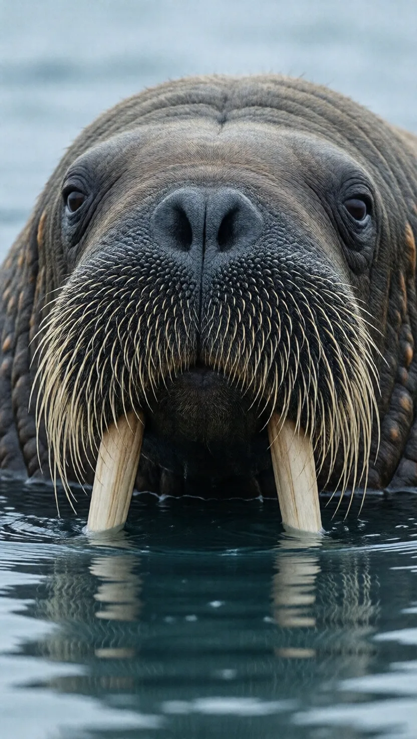 A walrus finds clams in the dark with 700 whiskers