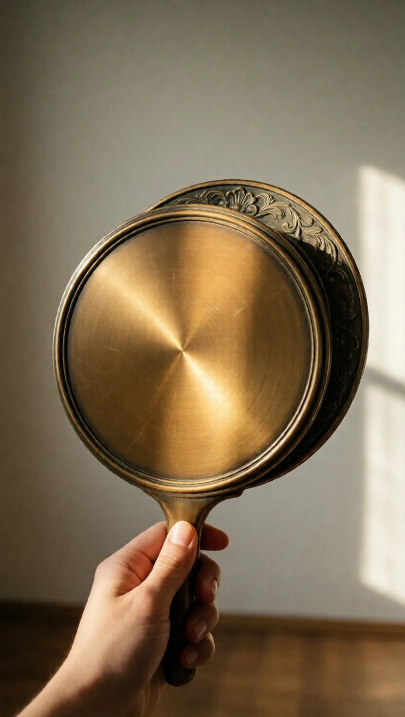 This bronze mirror hides a picture only light reveals