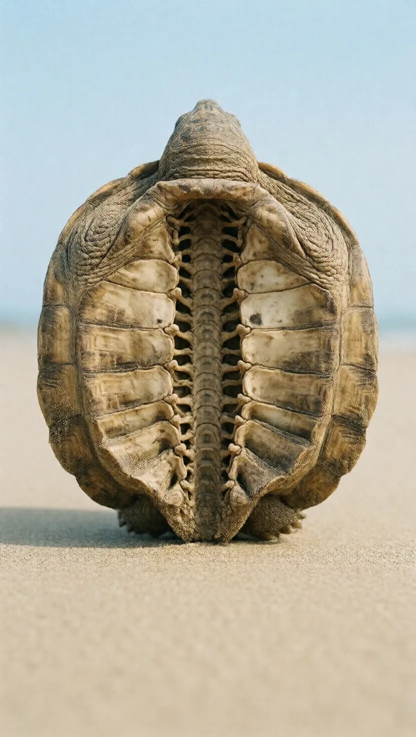 A turtle's shoulders are inside its rib cage