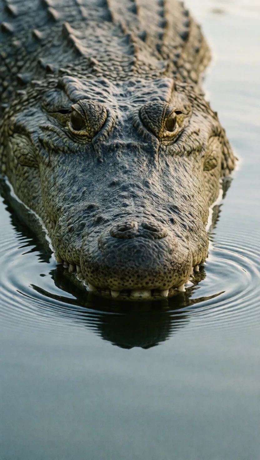 A crocodile's face out-feels your fingertips