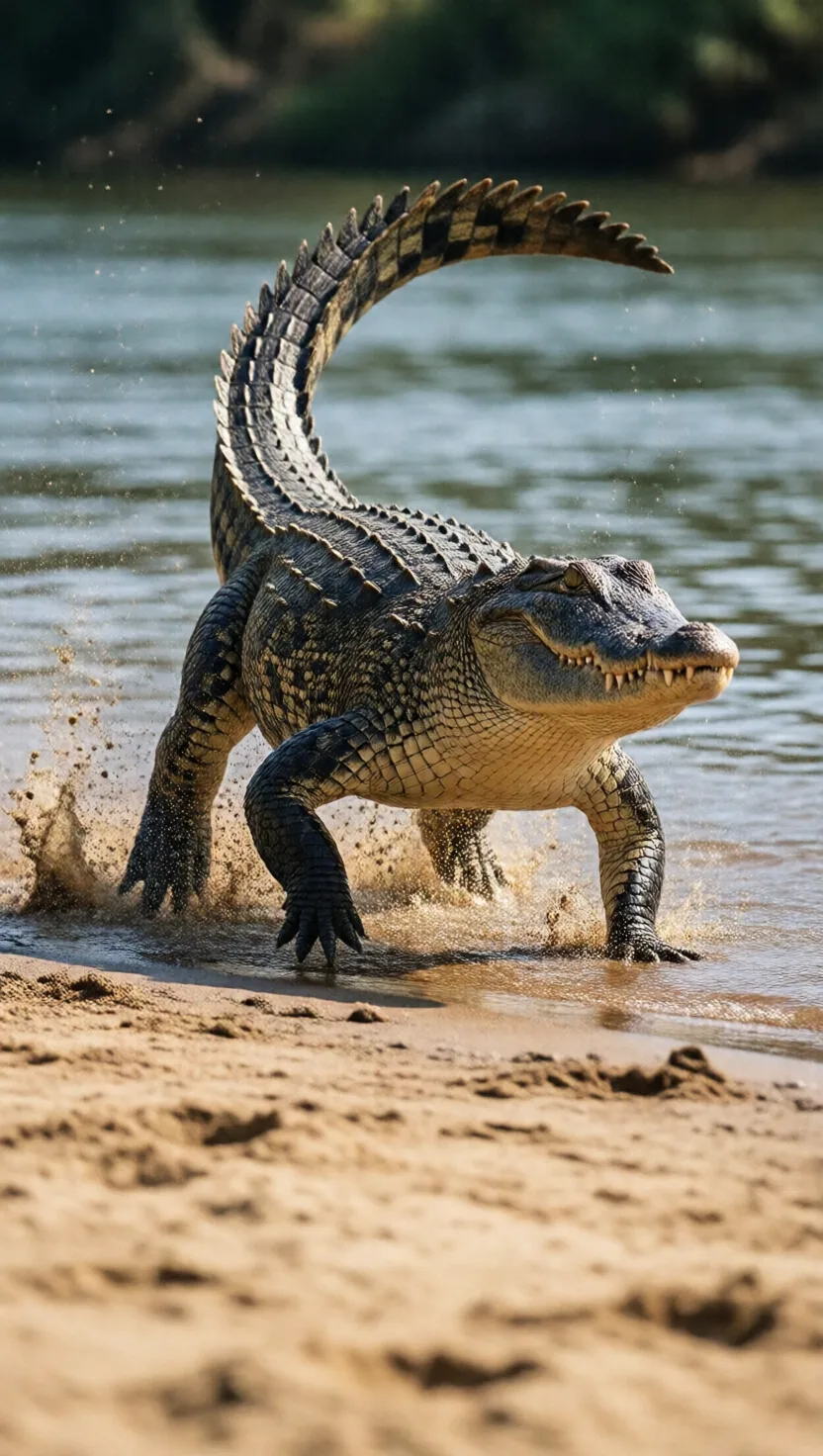 Crocodiles can gallop; alligators only trot