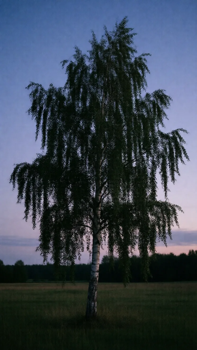 Trees relax their branches and sleep at night