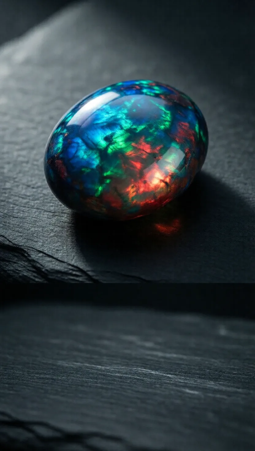 Its rainbow is built from glass beads, not pigment