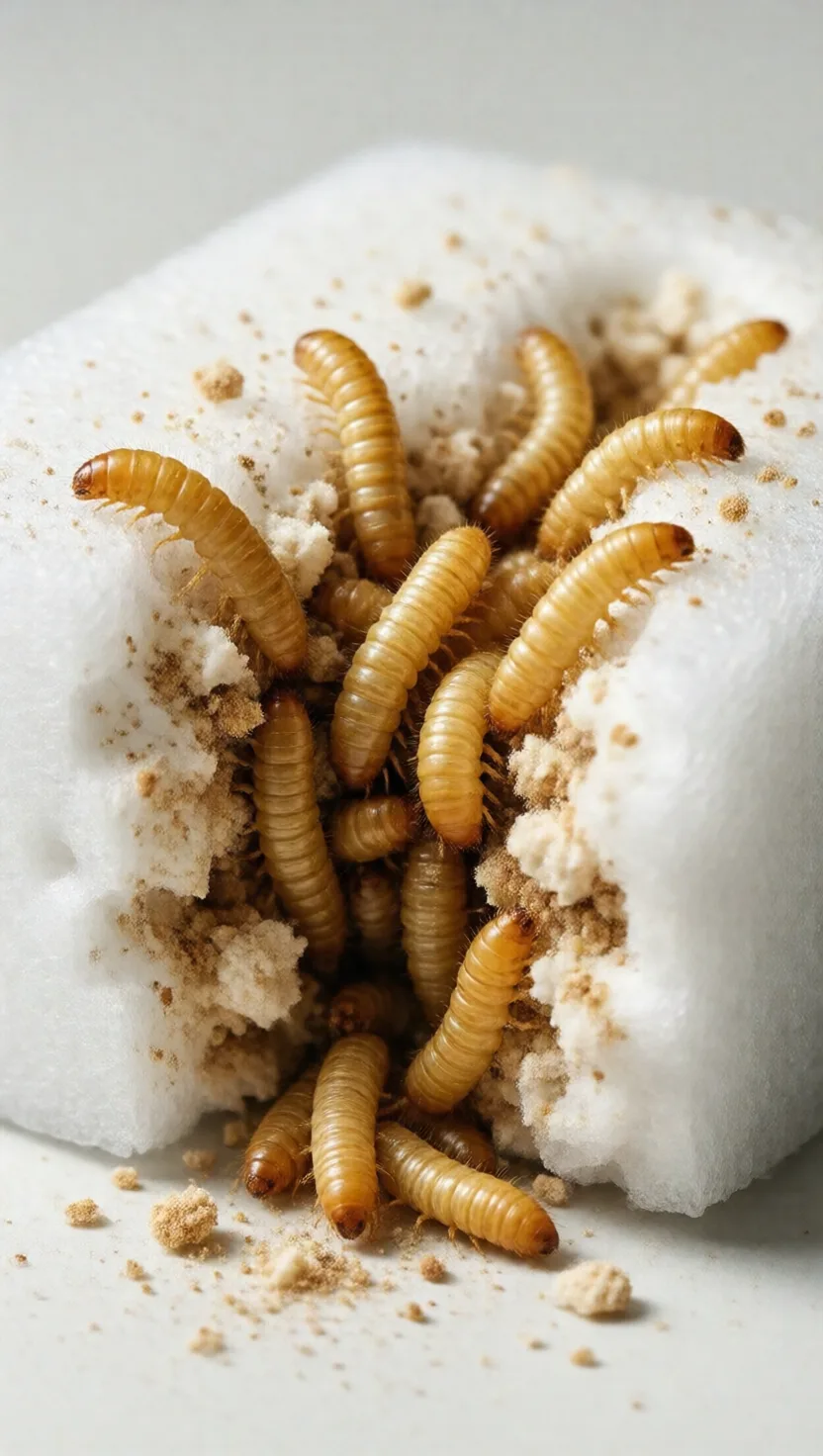 Estas larvas viven a base de espuma de plástico
