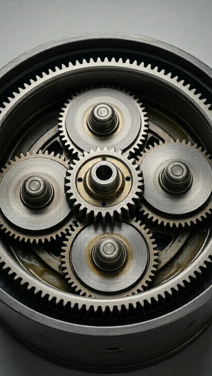 Small gears orbiting a center share the strain