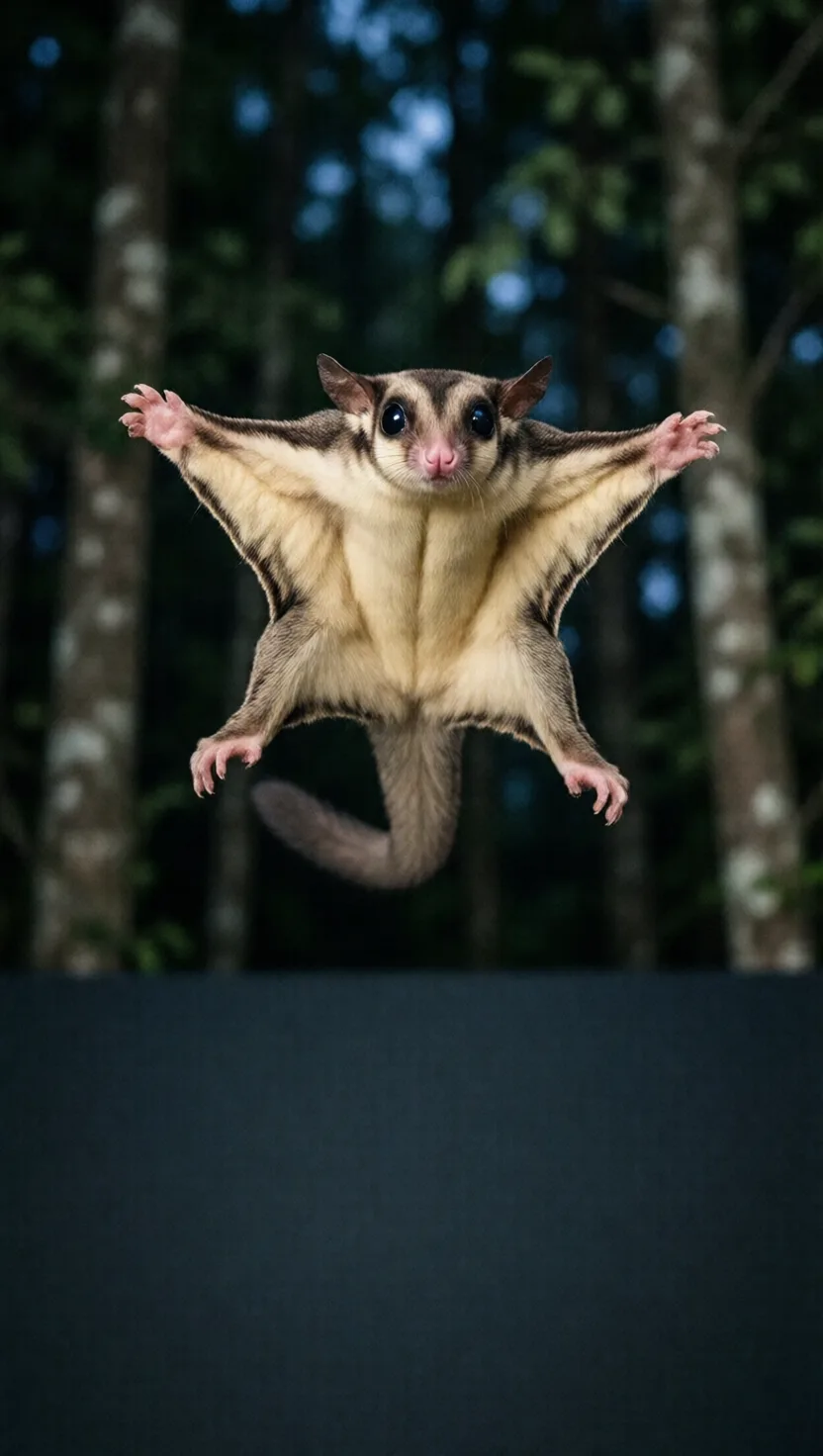 This pocket-sized marsupial flies on a skin sail