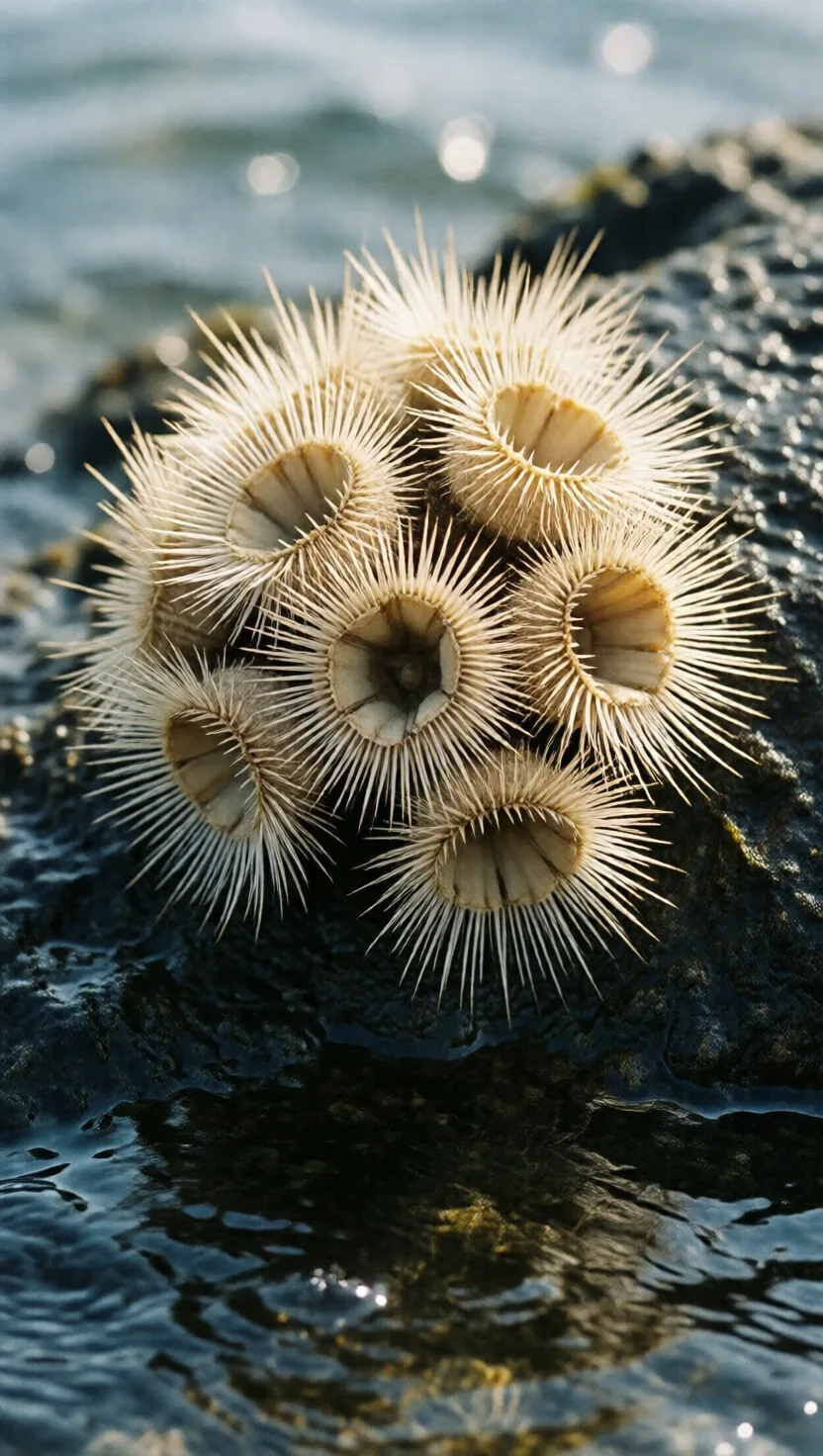 A barnacle eats standing on its head