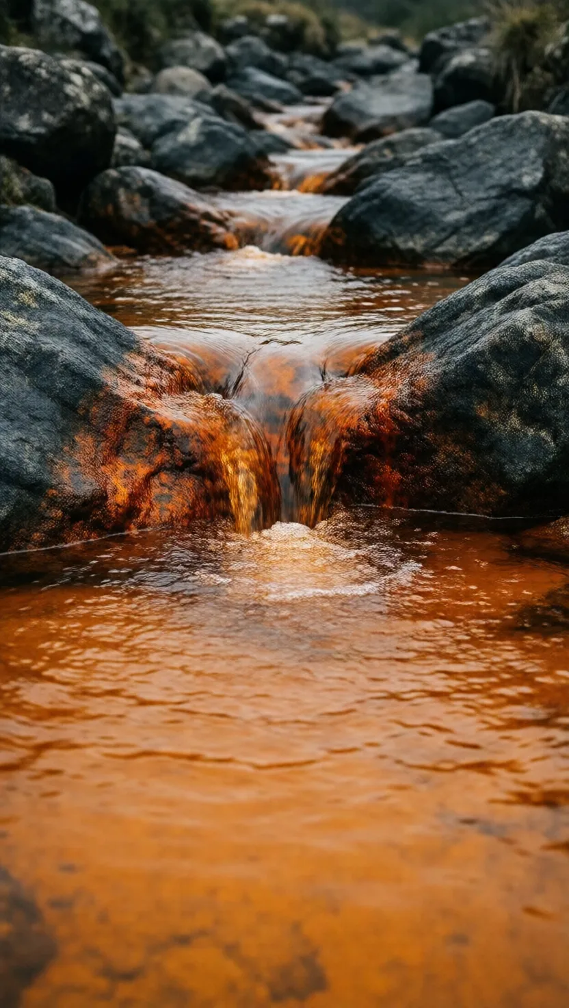 Crack this rock open and streams turn orange