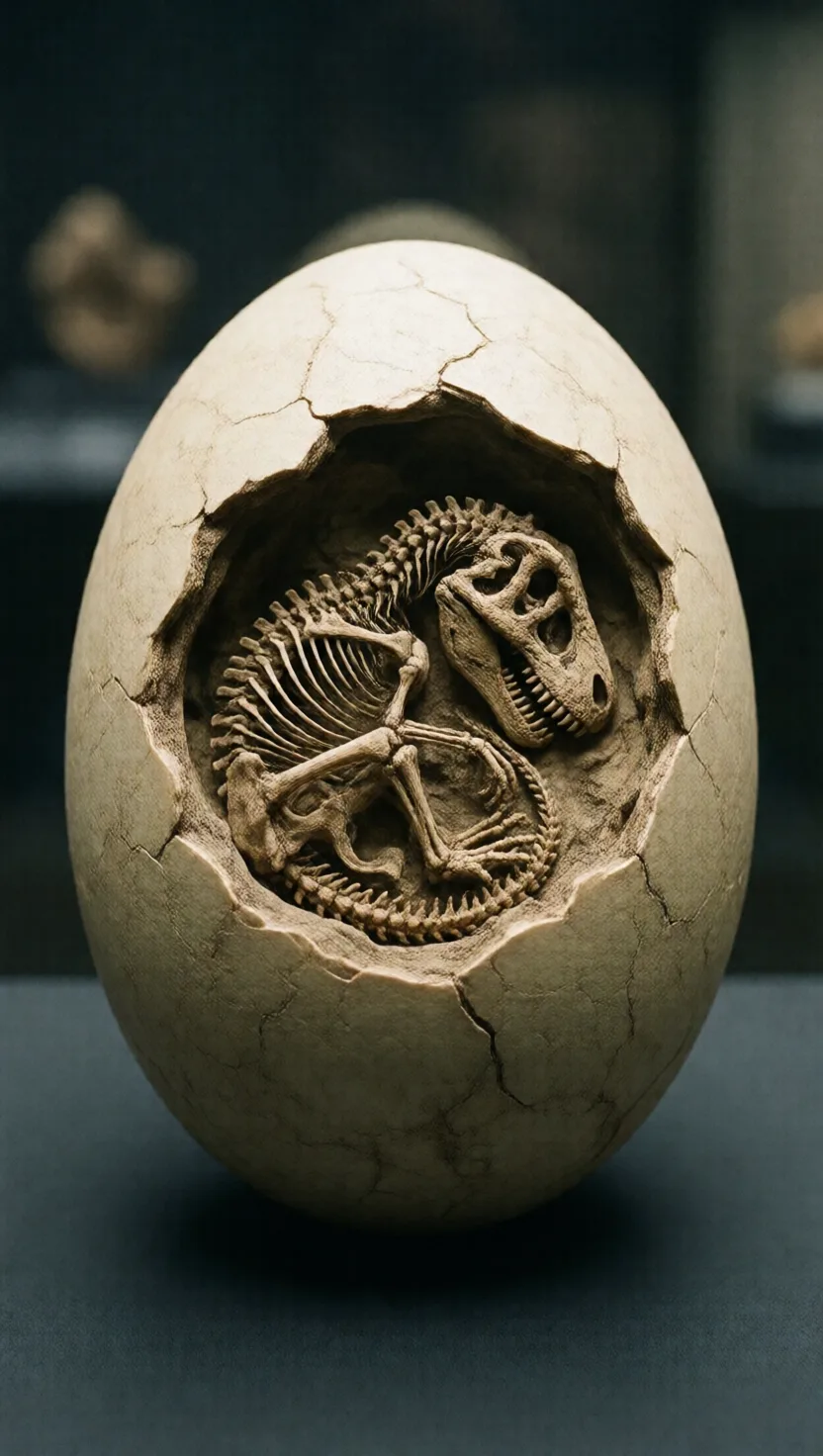 This dino embryo curled up just like a chick