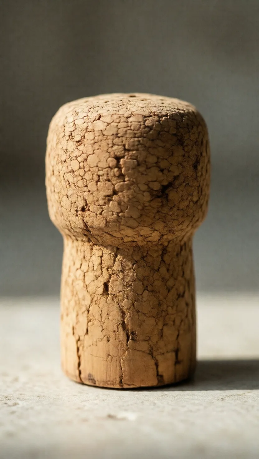 A cork is mostly trapped air, sealed in tiny cells