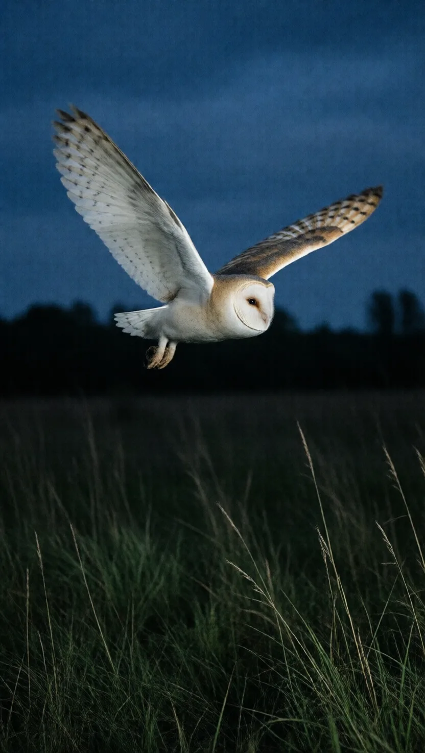 An owl can strike prey in total darkness