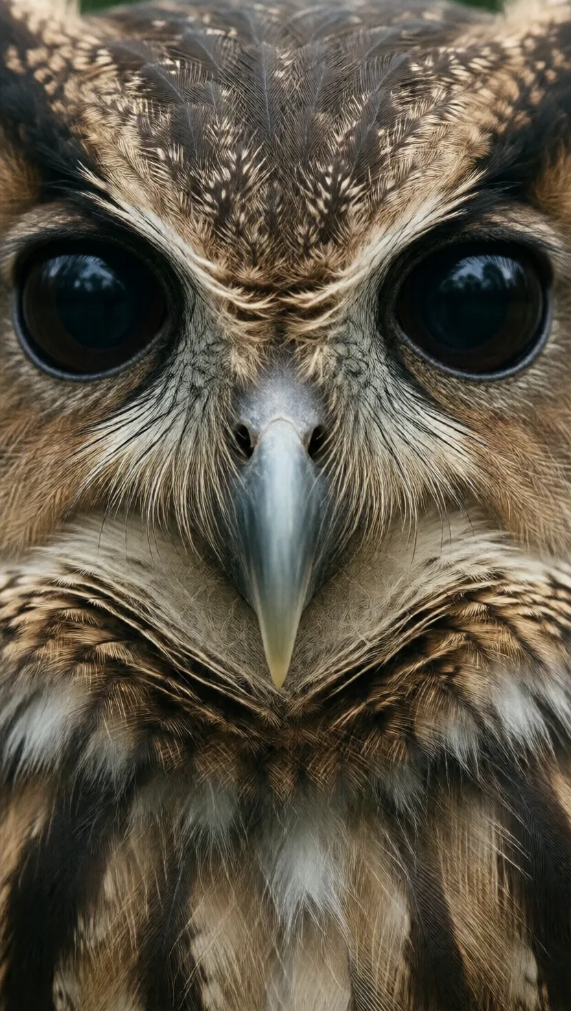 An owl can't focus on what's under its beak