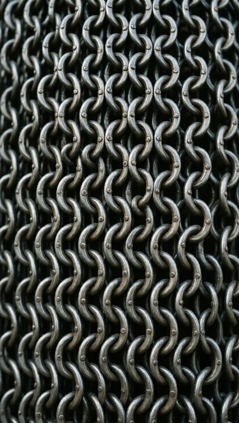 Each ring of real mail grips four of its neighbors