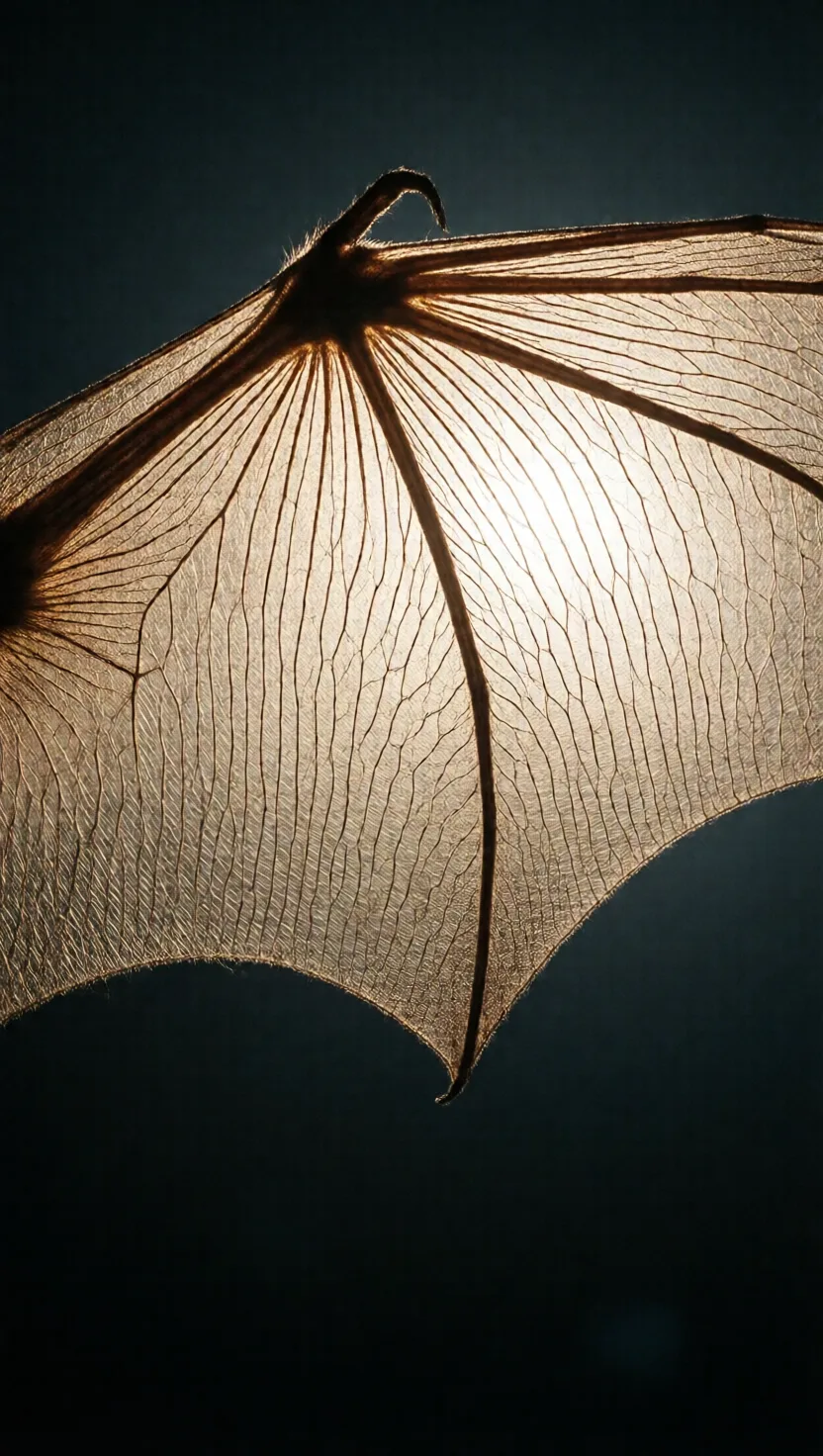 A bat flies on the skin between its fingers