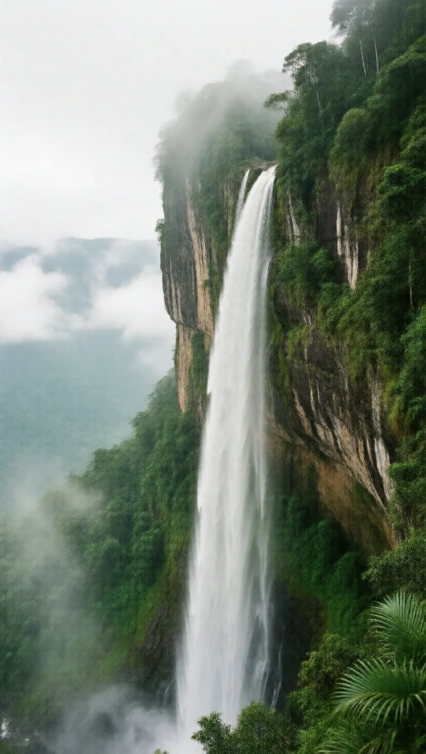 The world's tallest waterfall never reaches the ground
