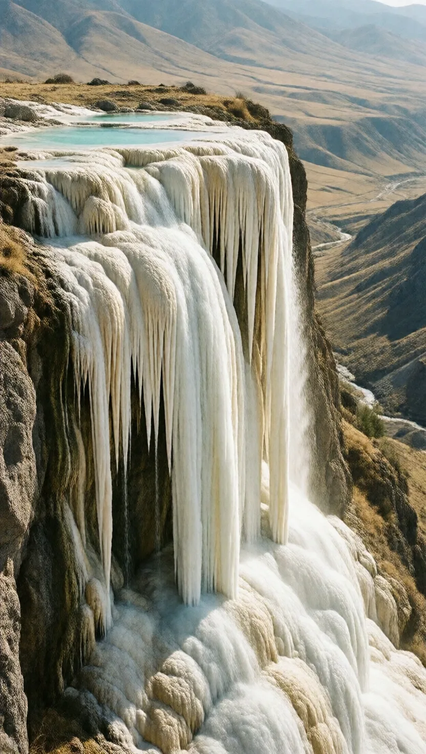 This waterfall is solid stone and hasn't moved in millennia
