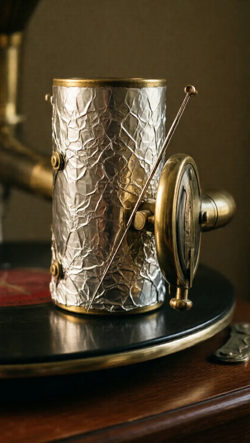 Sound first came back from a sheet of tinfoil