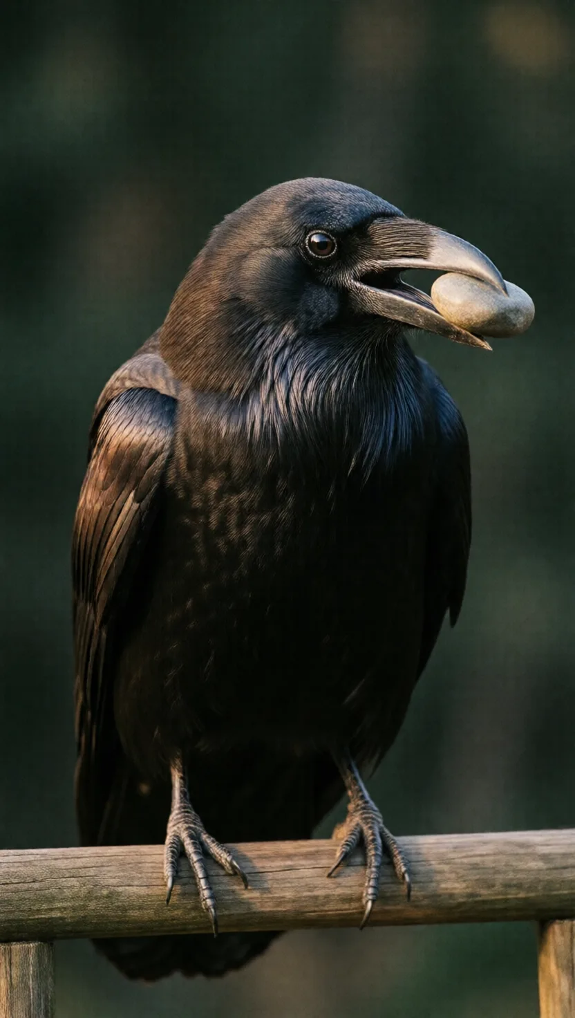 A raven saves a tool for tomorrow
