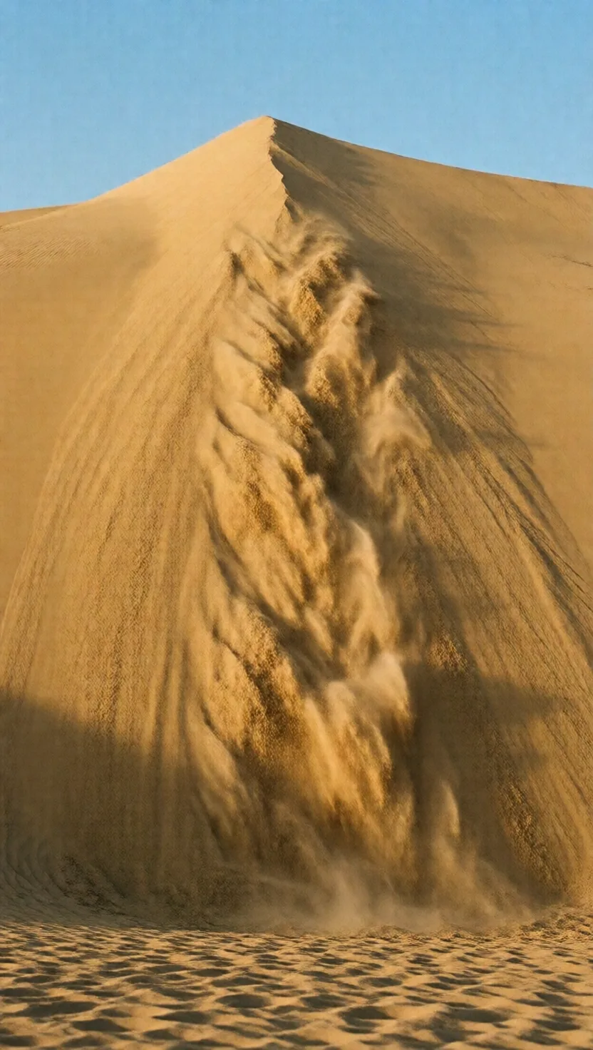 Some dunes hum loud enough to drown a motorcycle