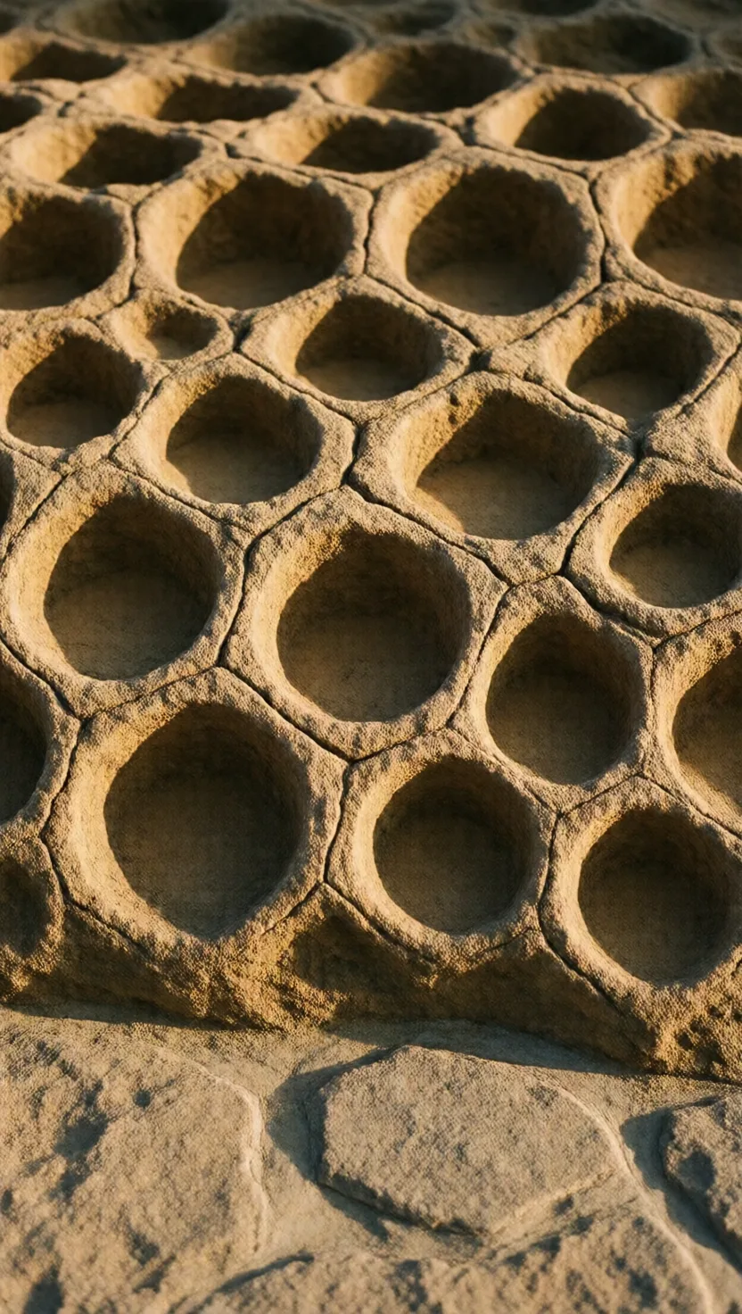 Salt eats the stone into a honeycomb