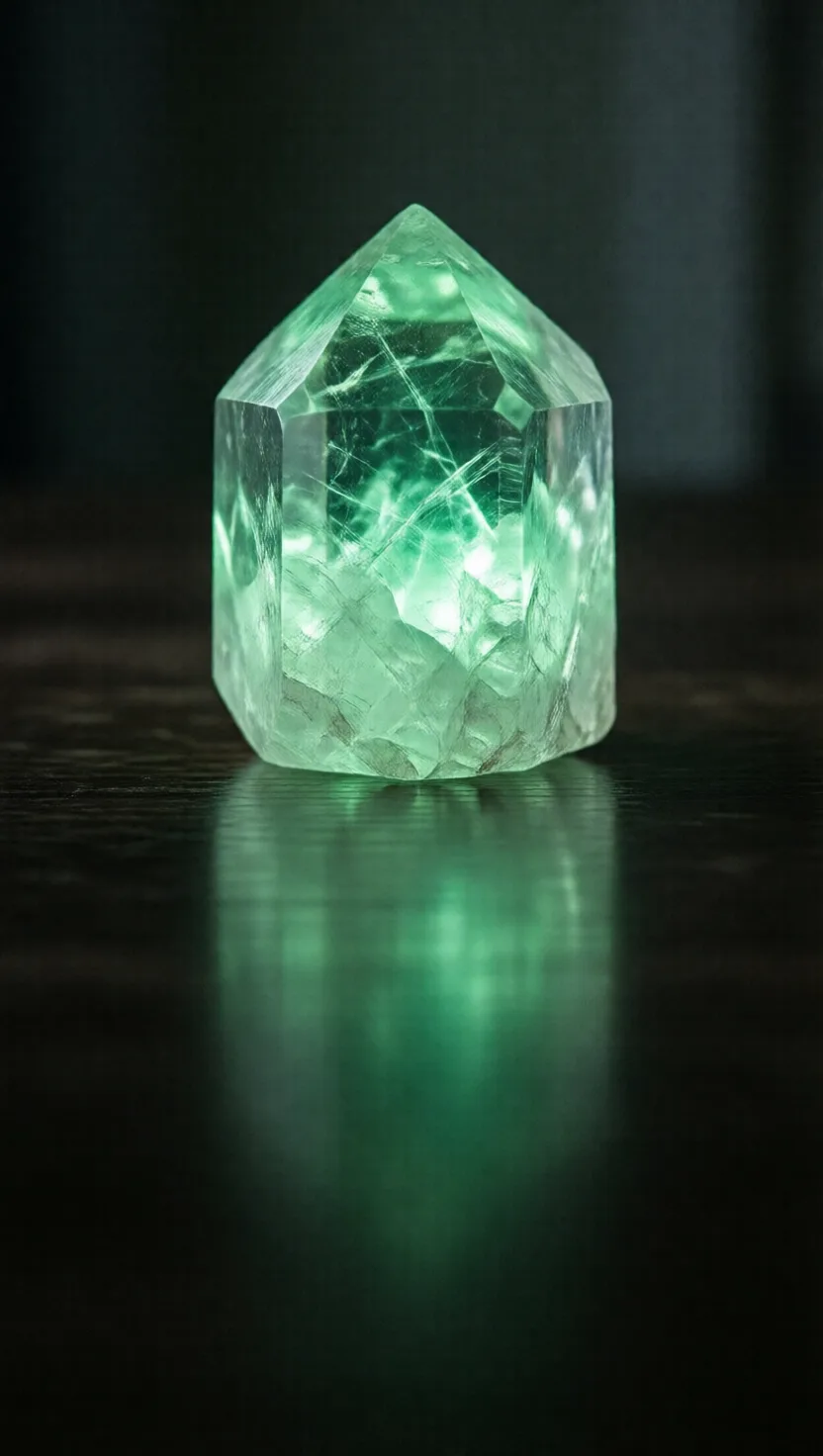 Warm this fluorite gently and it glows emerald green