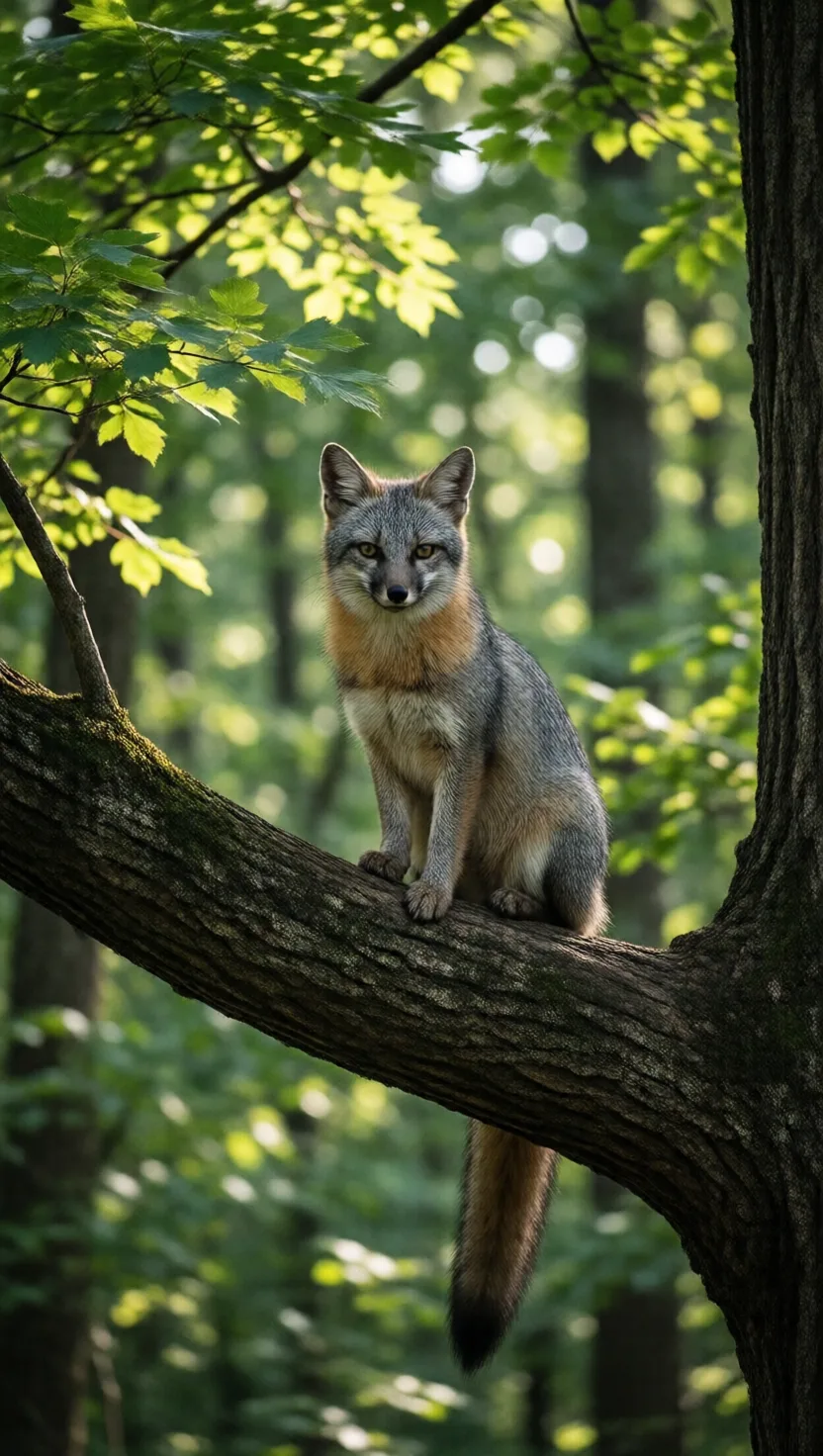 One kind of fox climbs trees like a cat