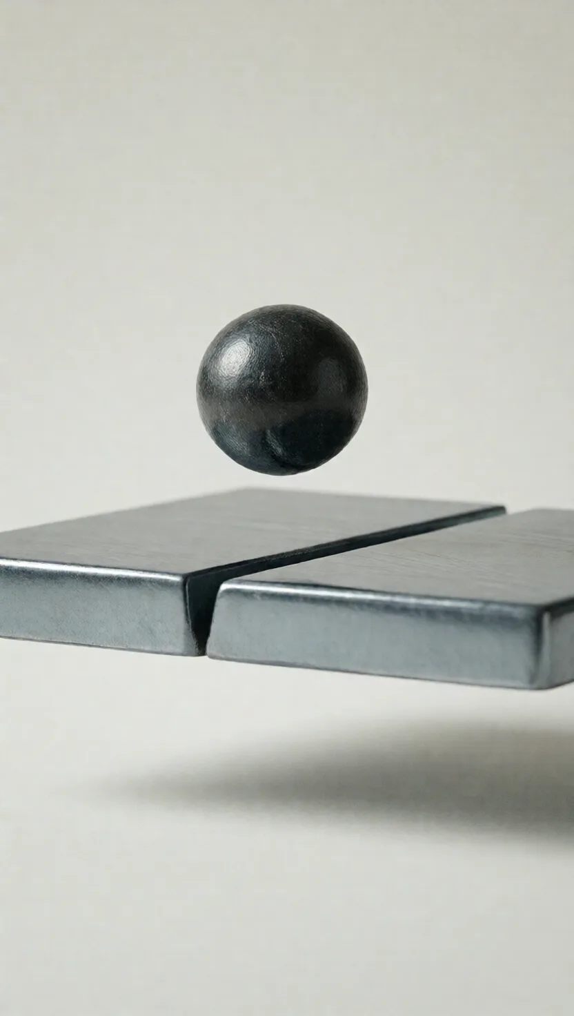 A magnet floats above it, no power needed