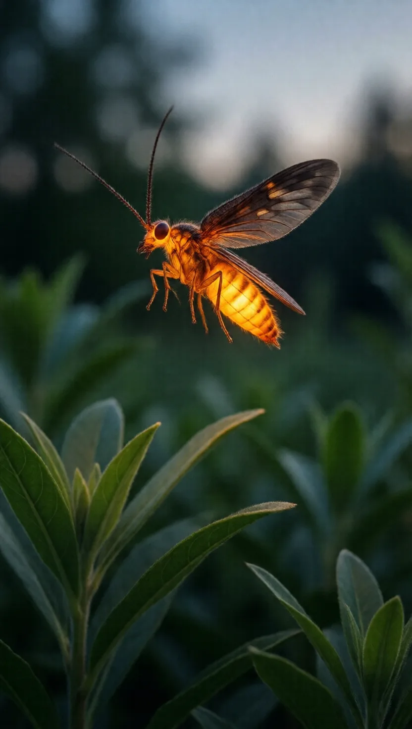 Dusk fireflies glow yellower on purpose