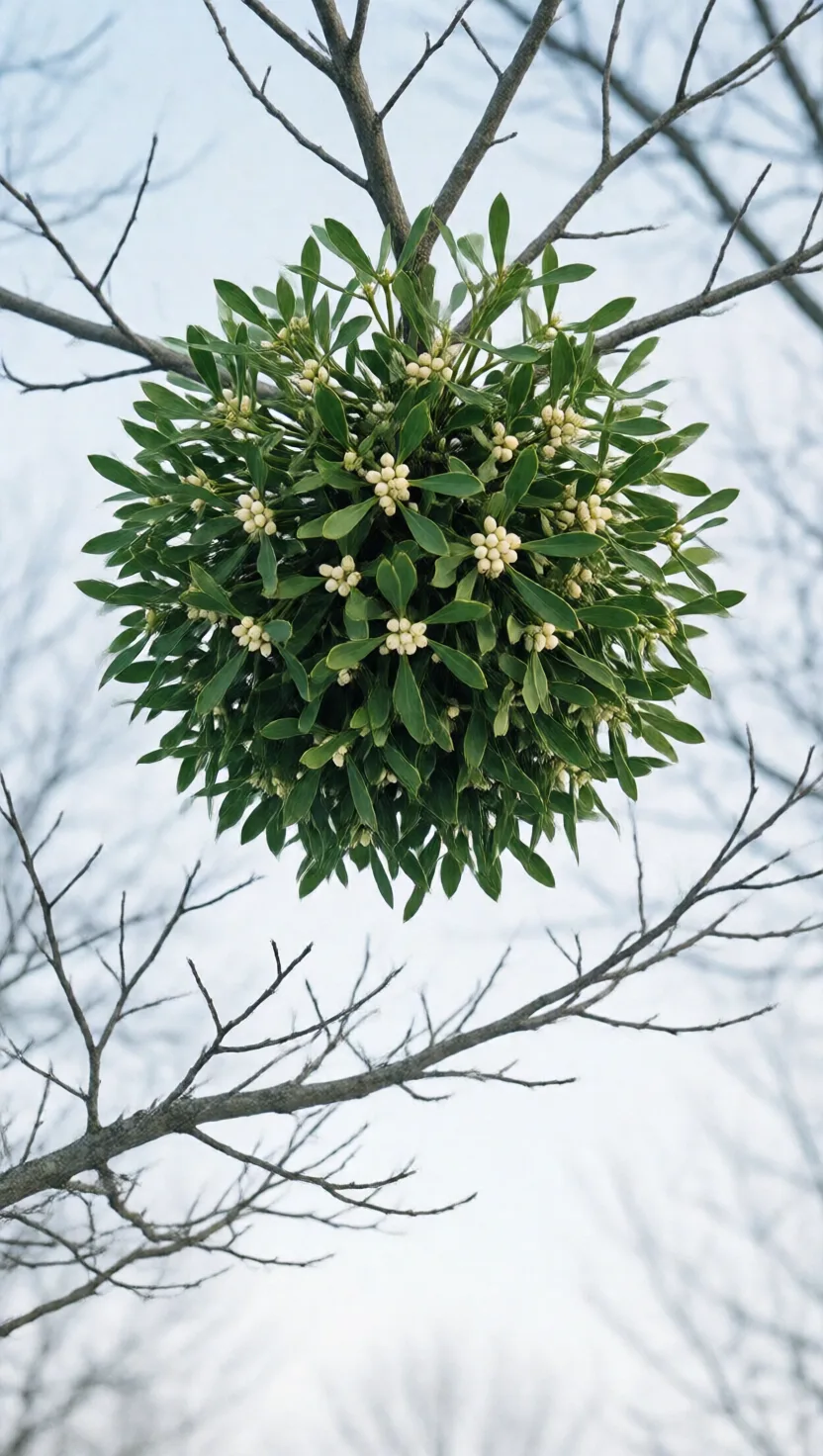 Mistletoe drinks from a tree's veins