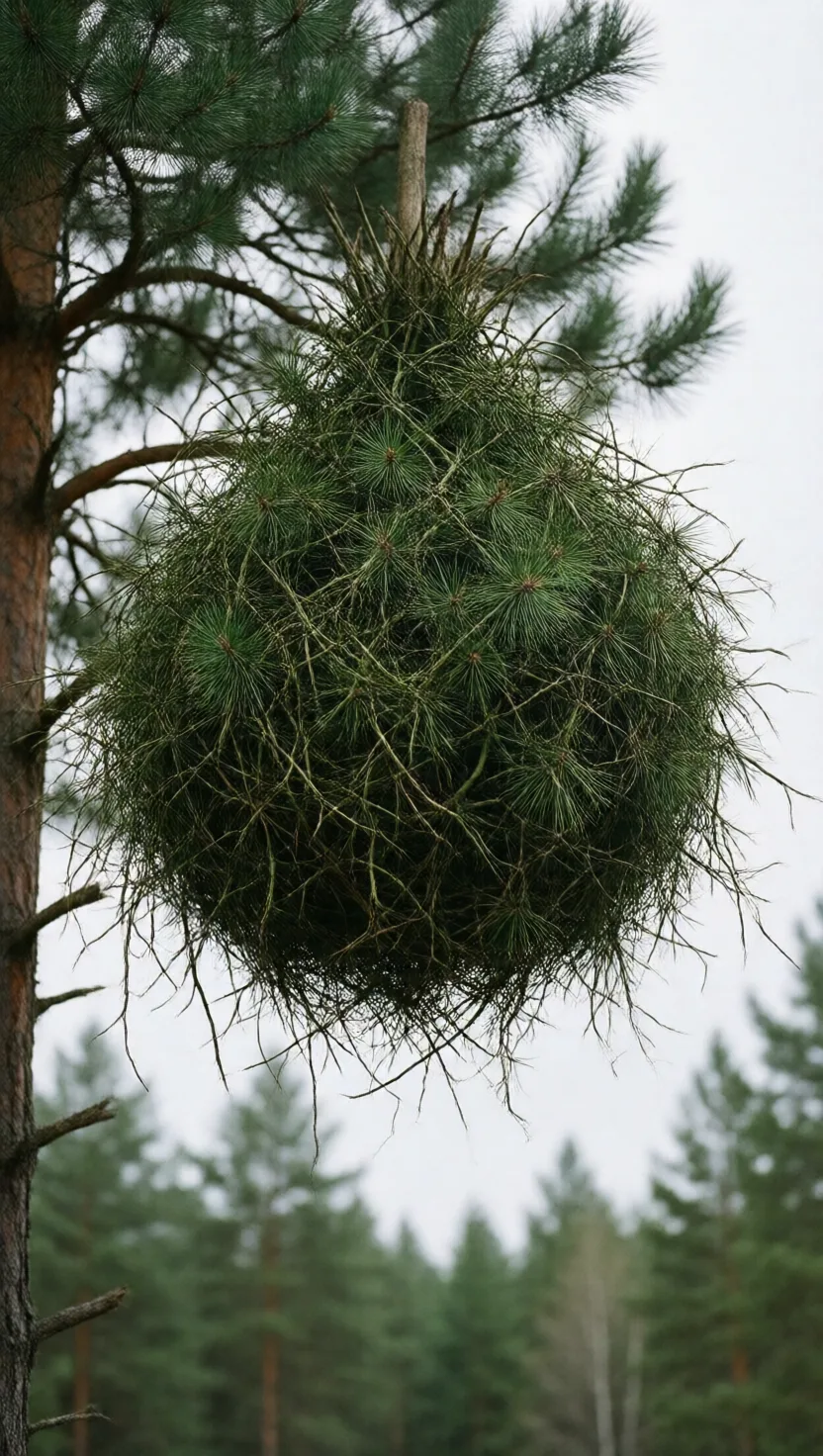 Mistletoe twists trees into witches' brooms