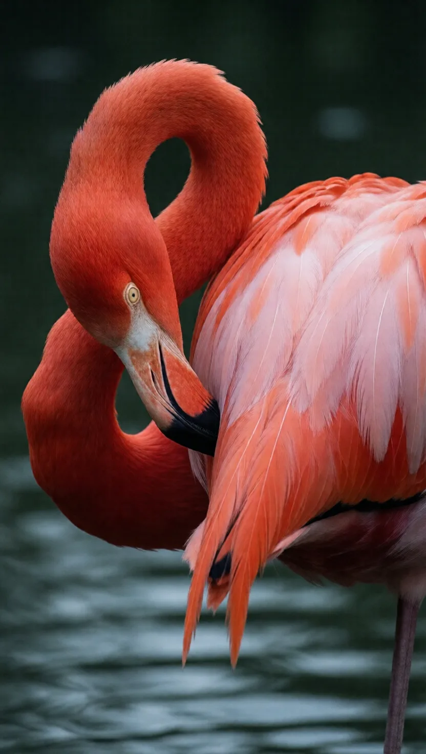 Flamingos rub on their own pink makeup