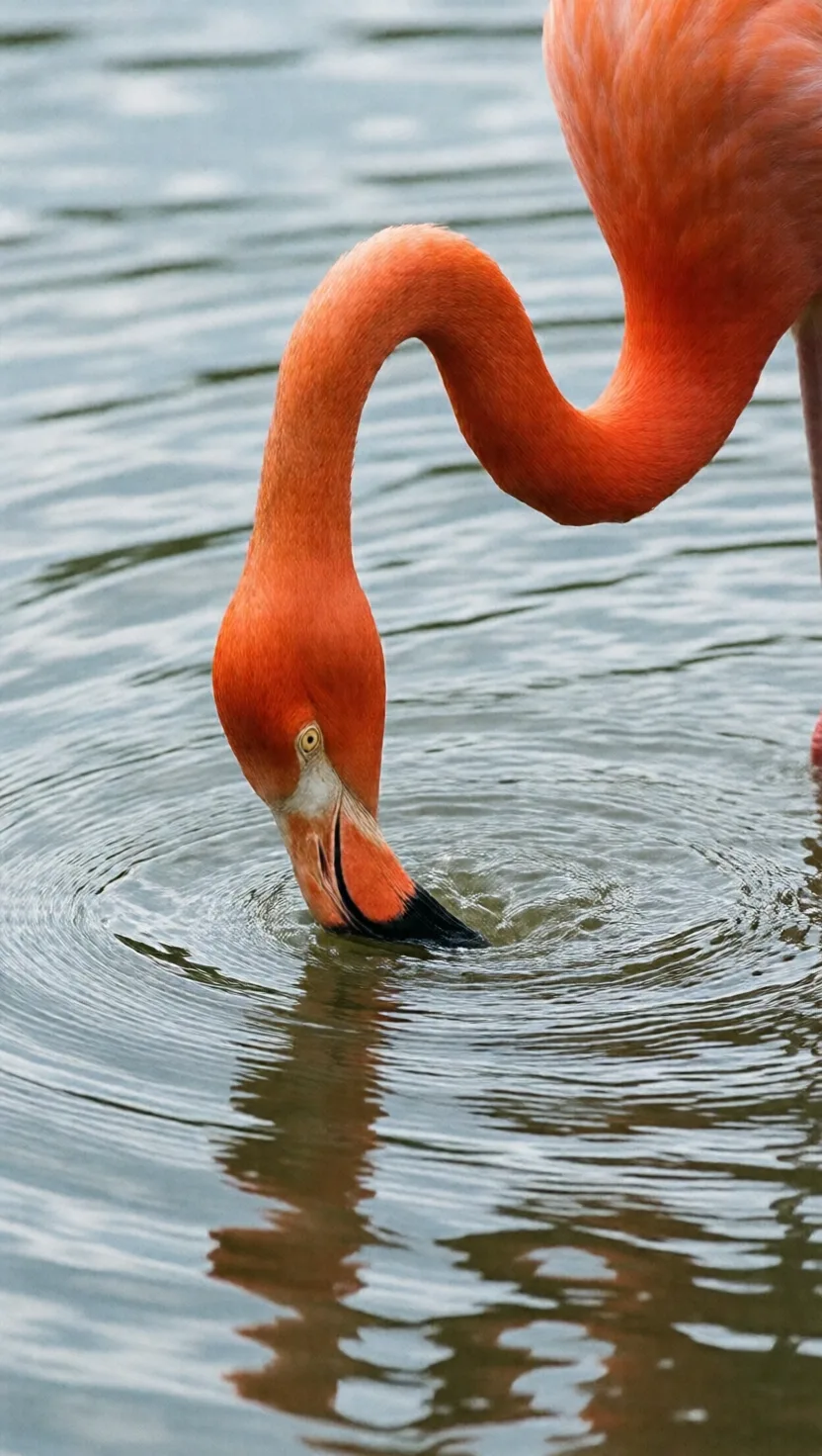 Flamingos stir tiny tornadoes to trap food