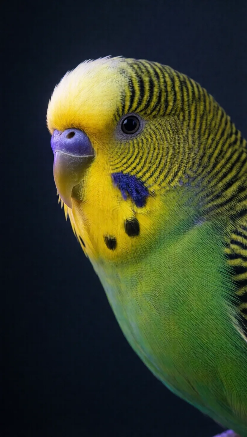 Budgies glow under ultraviolet light