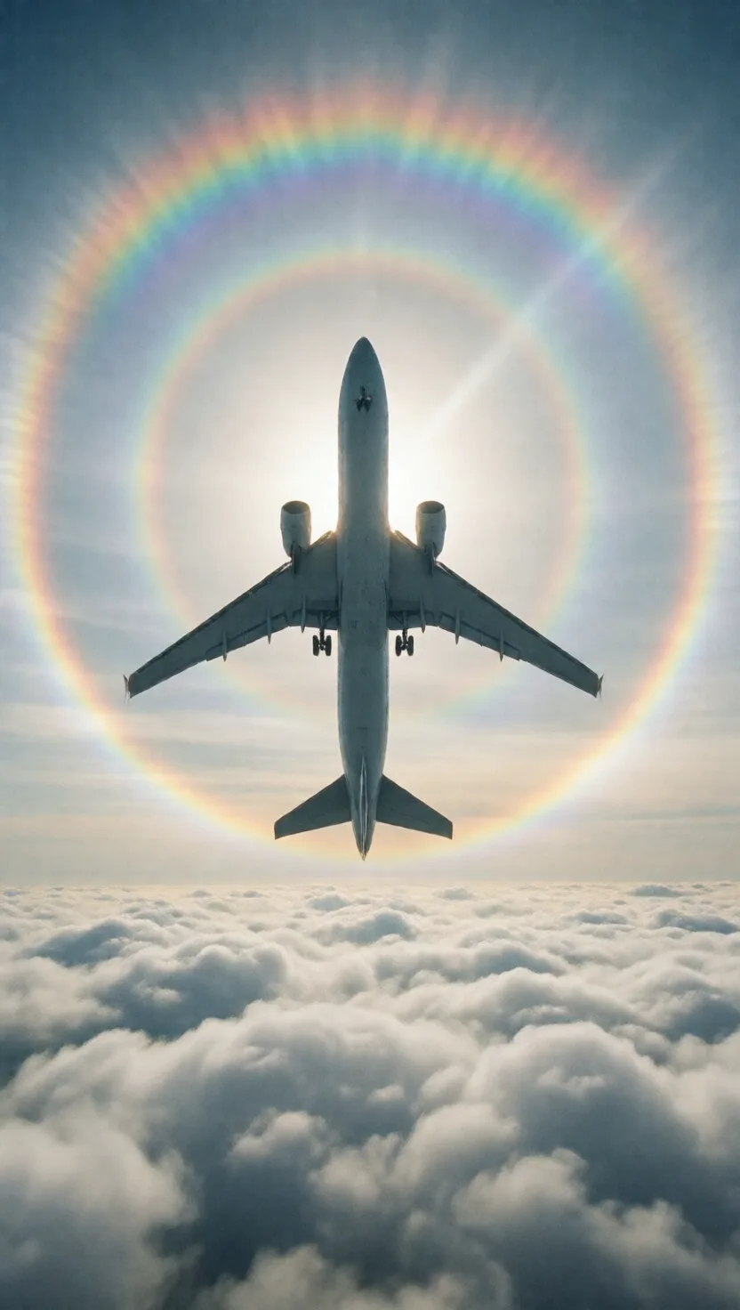 Rainbow rings around your own shadow