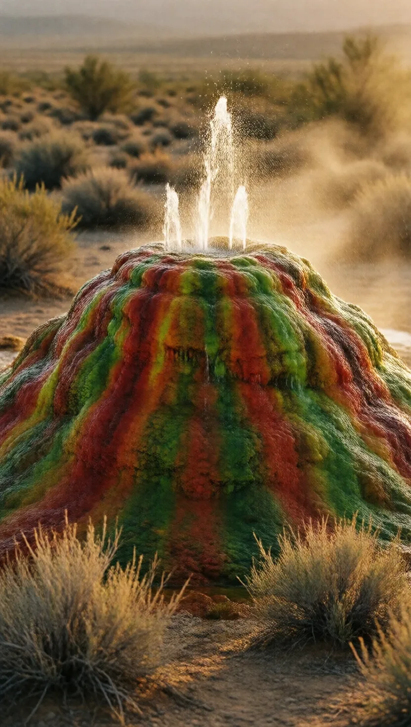 This technicolour geyser was an accident