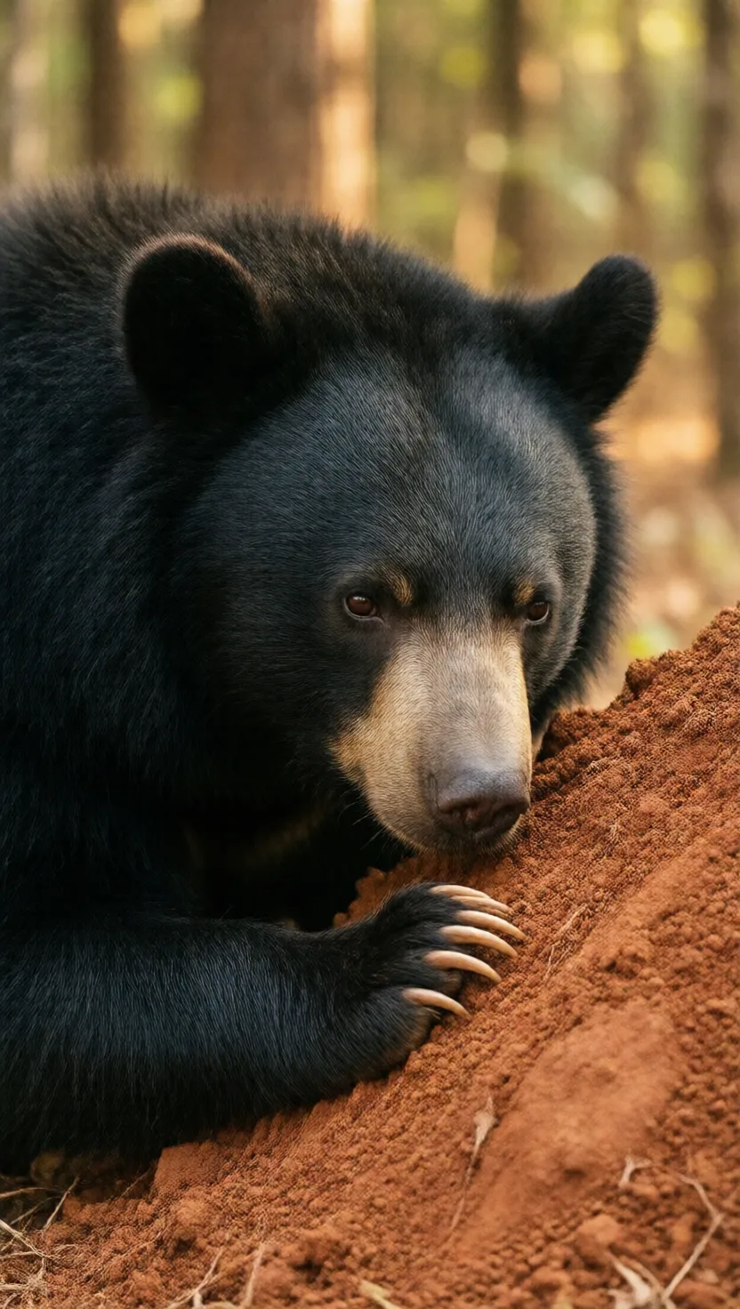 This bear vacuums up termites, loudly