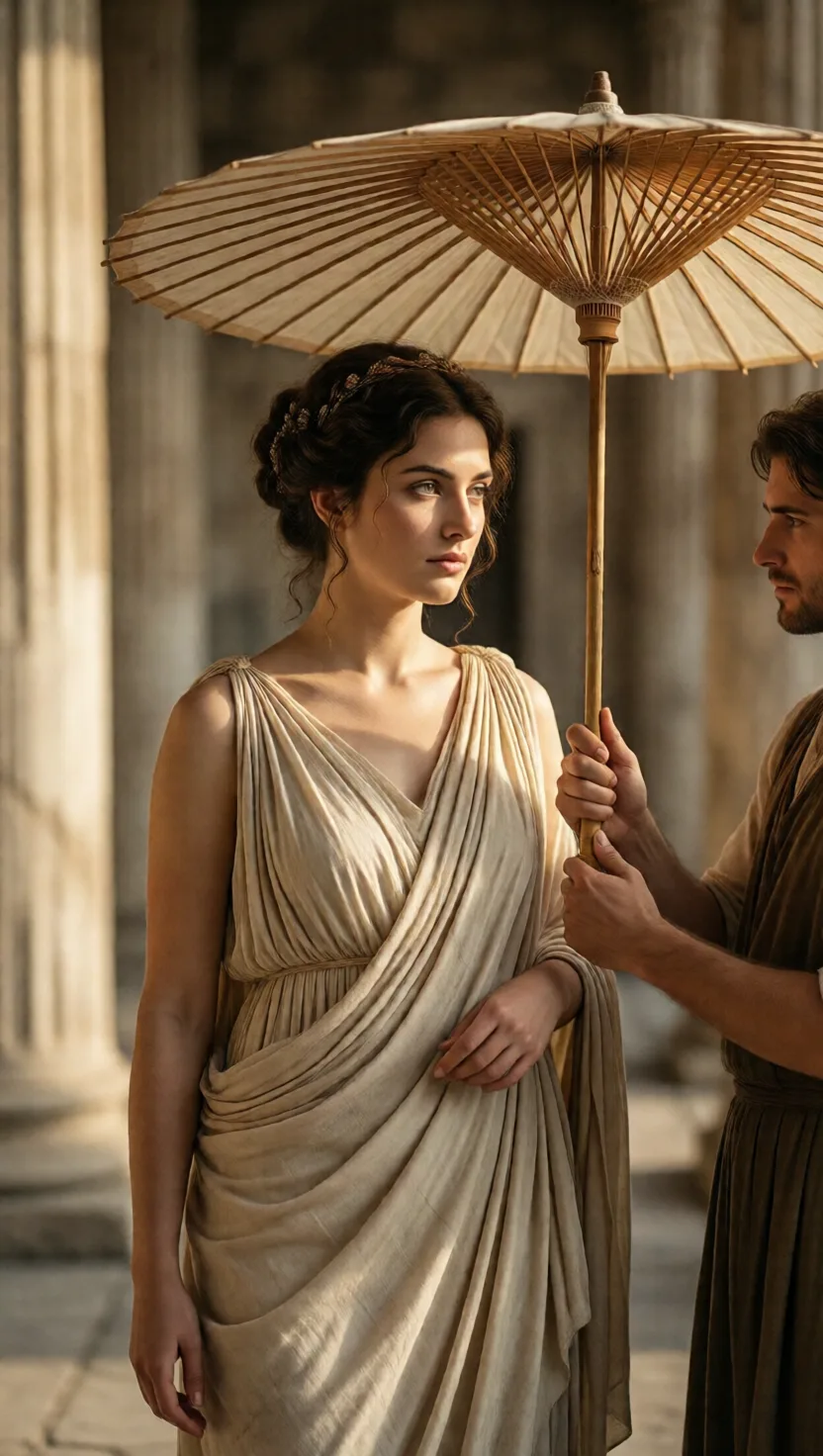 In ancient Greece, a man with a parasol was mocked