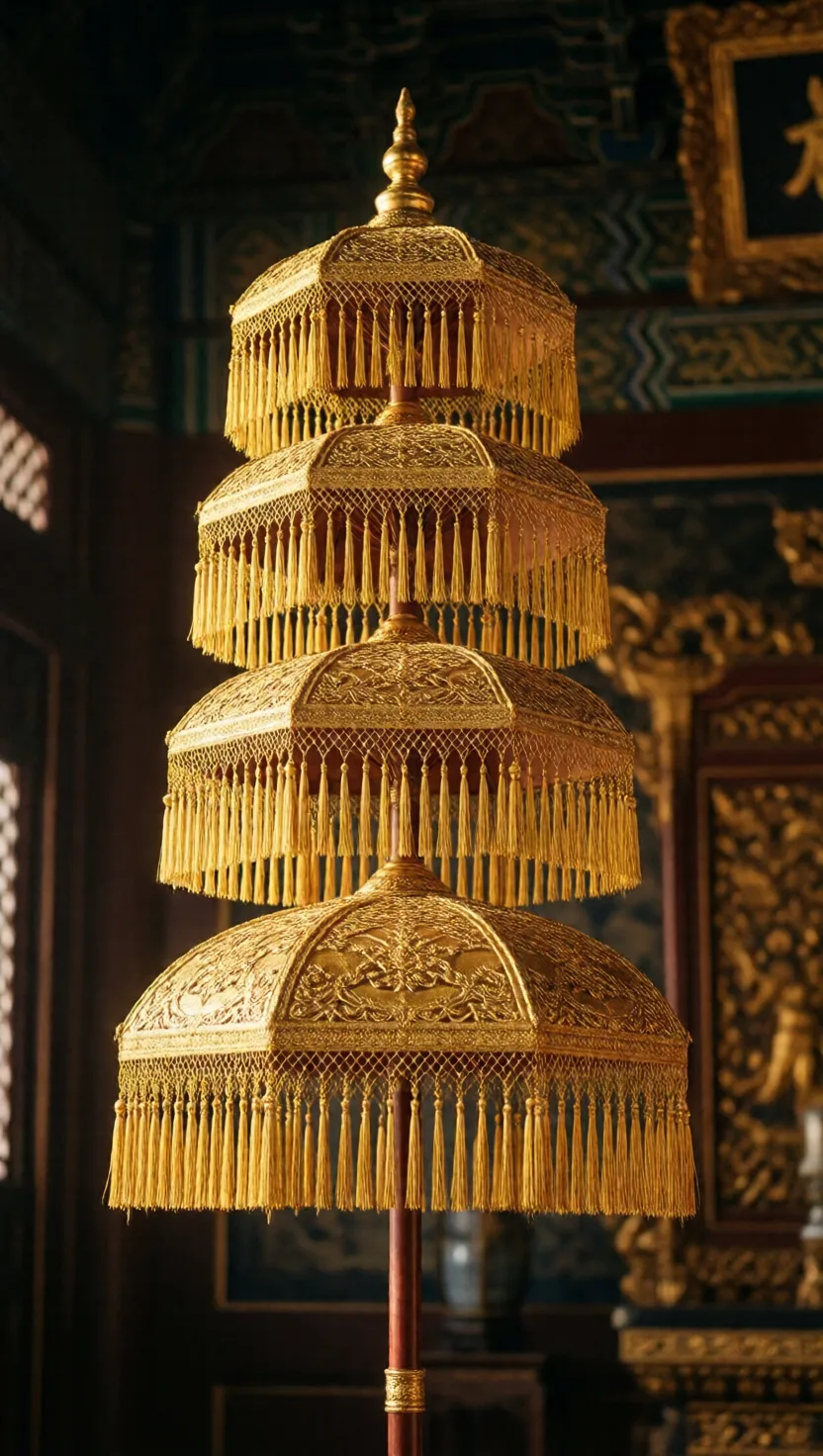 A king's umbrella had nine tiers, by law