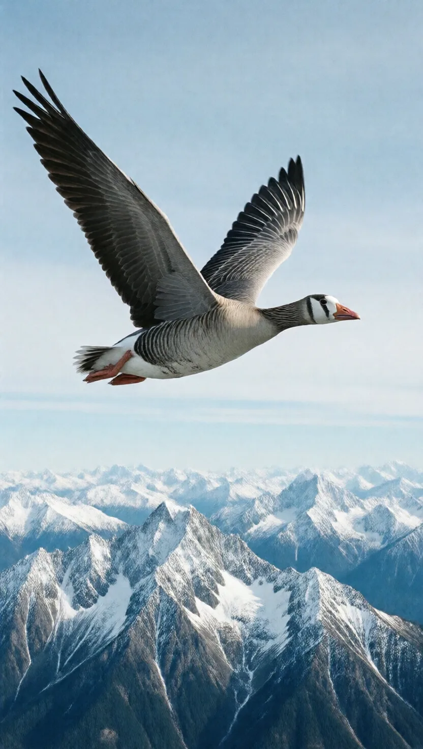 This goose flies over the Himalayas in thin air