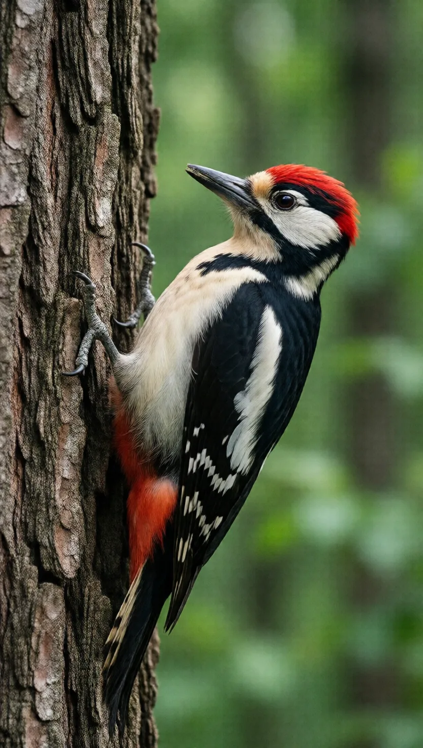 A woodpecker's tongue loops over its own skull