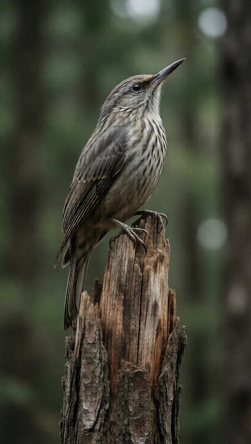 This bird hides by pretending to be a dead branch