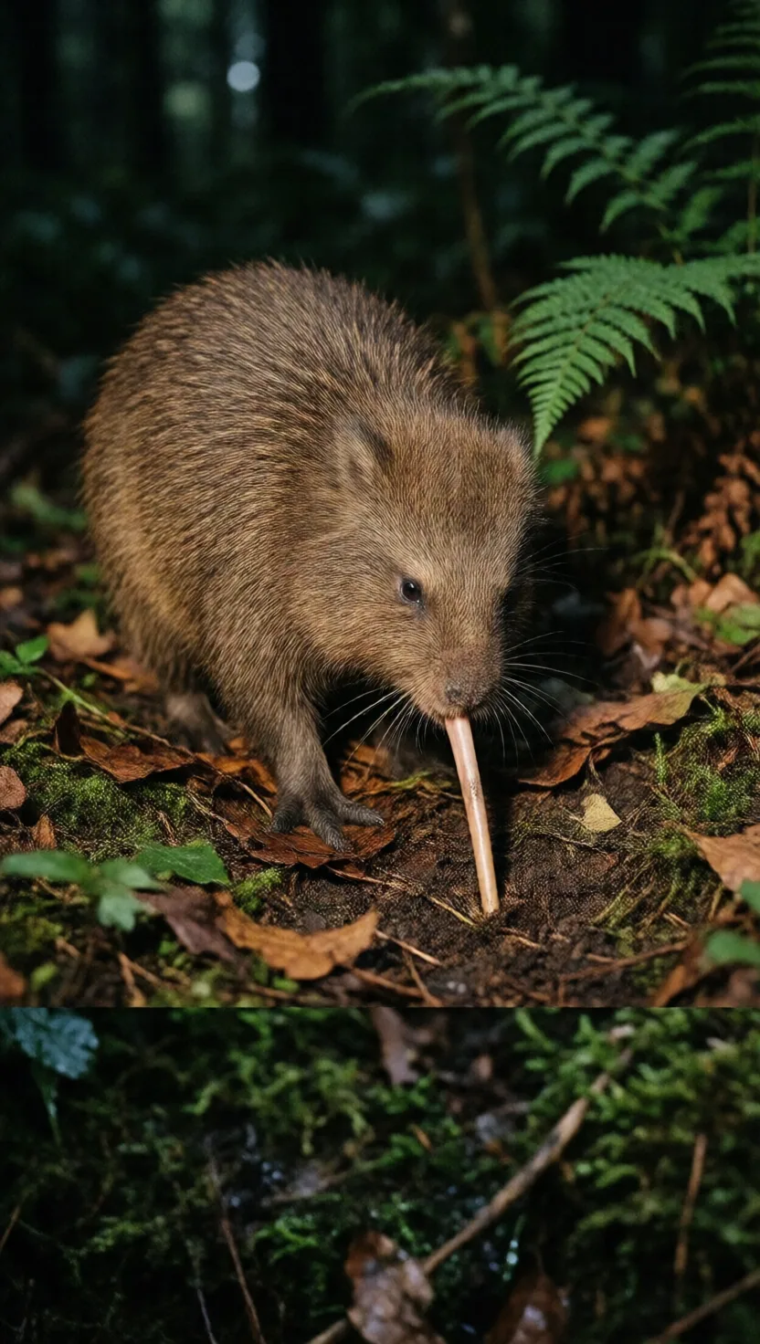 The kiwi smells with the tip of its beak