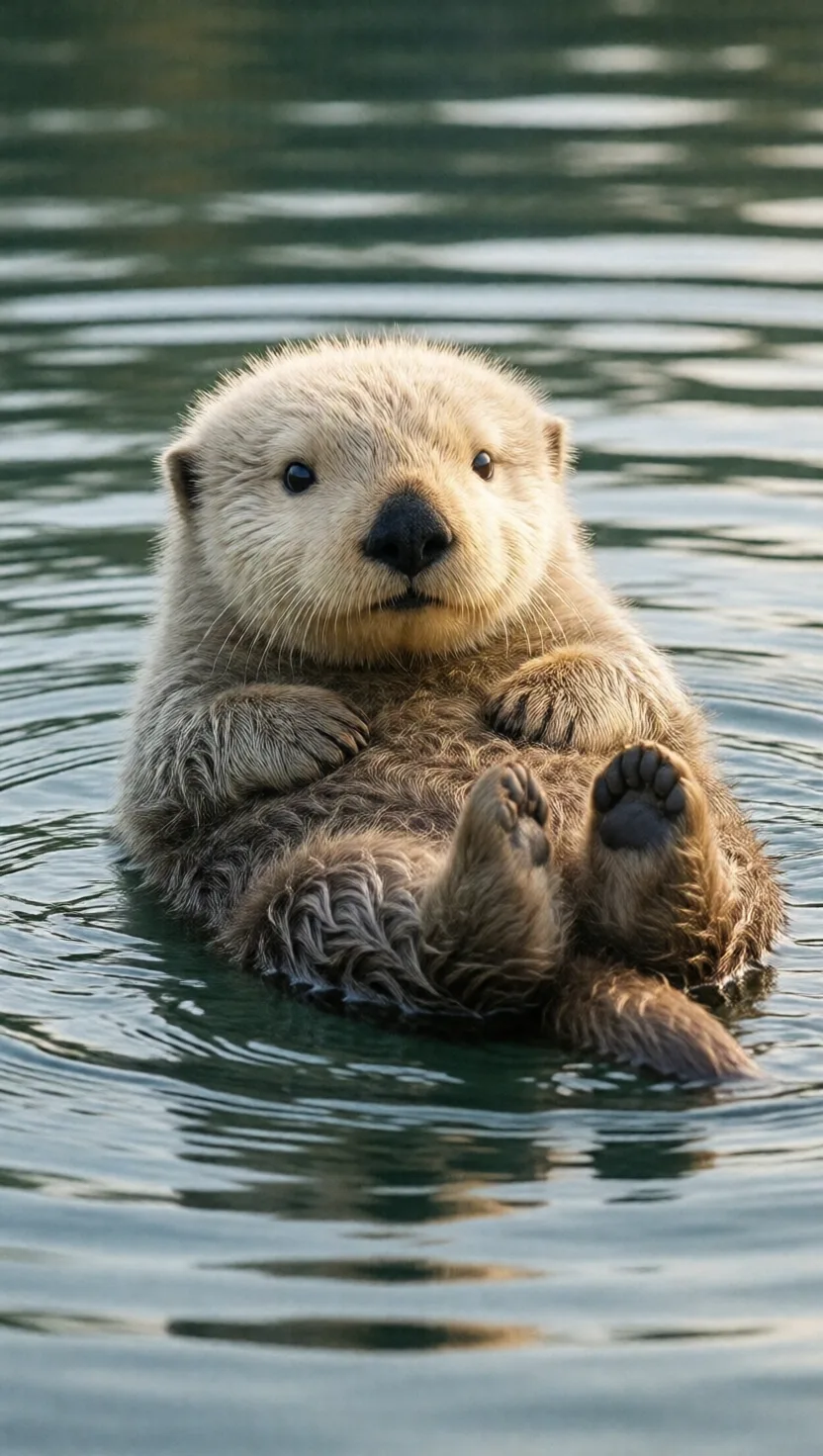 Its fur is so fluffy the baby physically cannot sink