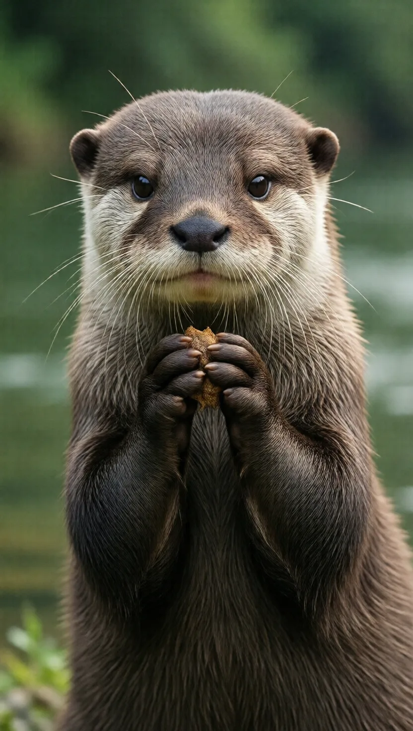 The tiniest otter hunts with hands, not its mouth